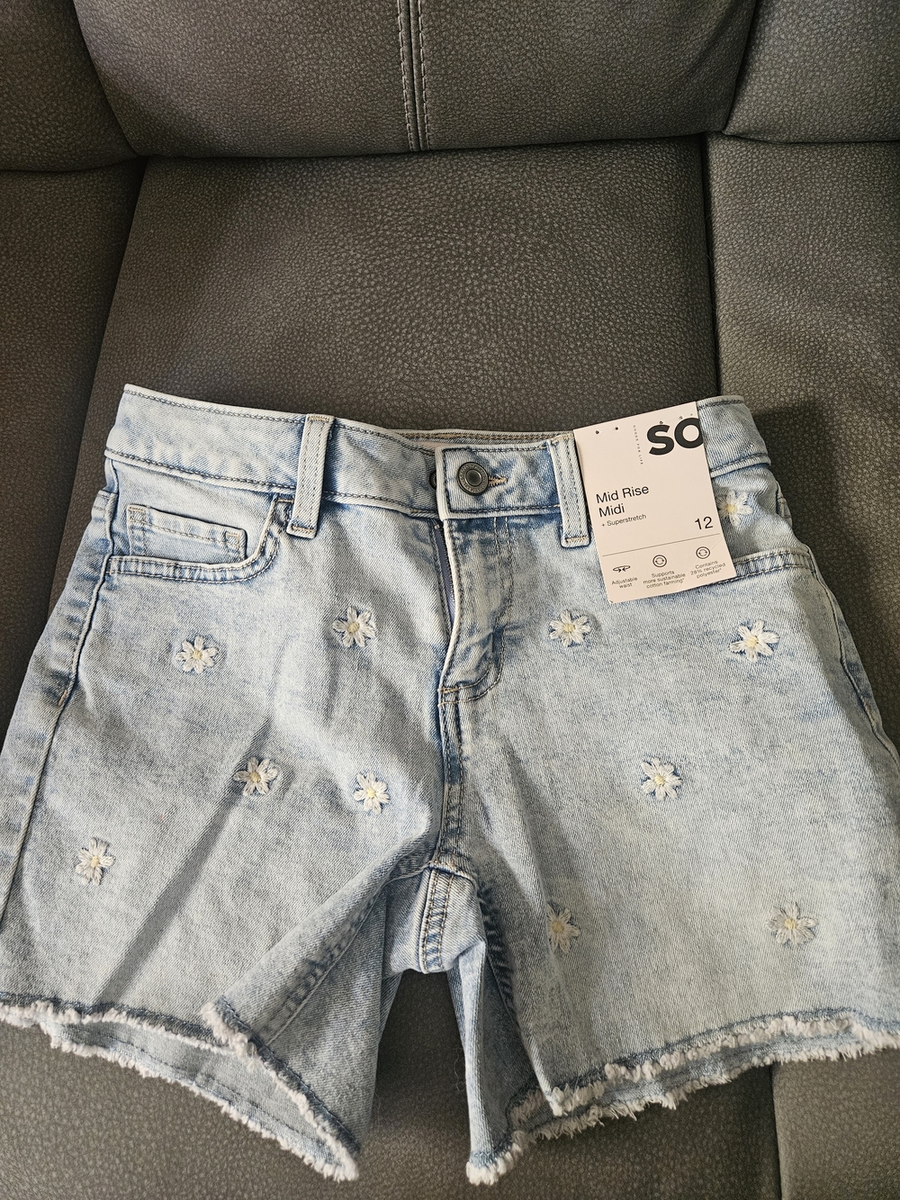 SO Light Blue Denim Daisy Shorts